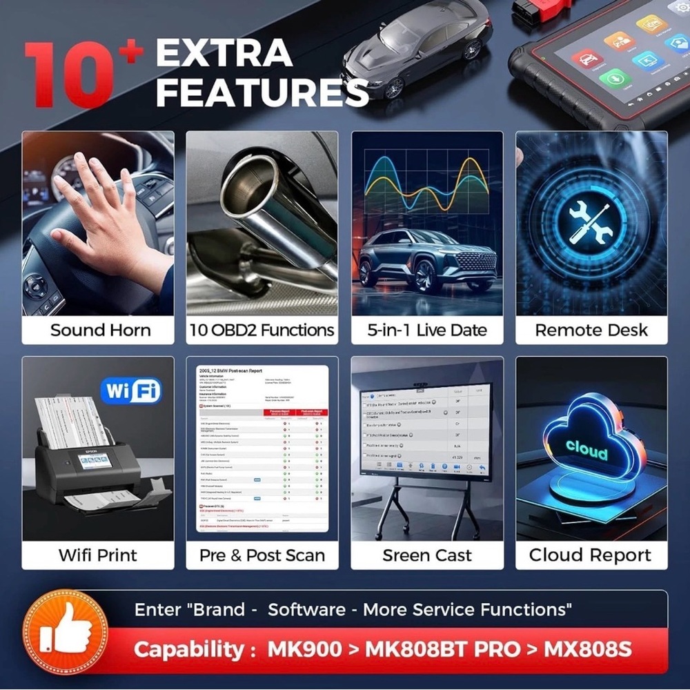 Autel MaxiCOM MK900 MK900BT MX900 Auto All System Diagnostic Scanner Tool - Picture 12 of 15